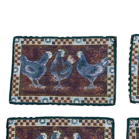 Set of 4 Rooster Chicken Placemats 18 x 12 Country Farmhouse - Picture 11 of 12